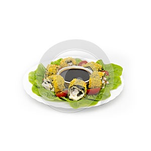 Japanese cuisine - hot sushi roll