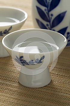 Japanese cups with sake