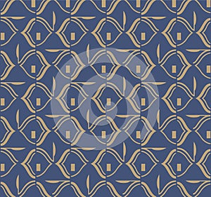 Japanese Curl Diamond Motif Vector Seamless Pattern