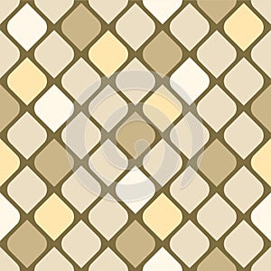 Japanese Curl Diamond Net Vector Seamless Pattern