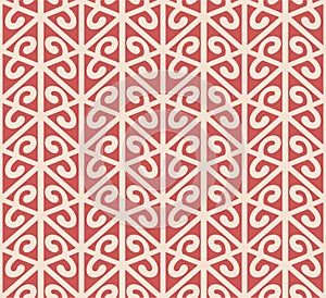 Japanese Curl Line Triangle Vector Seamless Pattern