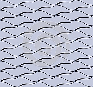 Japanese Curl Wave Net Vector Seamless Pattern