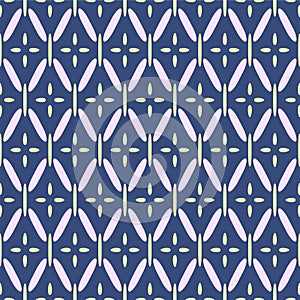 Japanese Curl Zigzag Net Vector Seamless Pattern