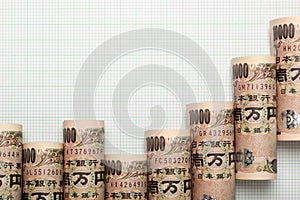 Japanese currency uptrend graph photo