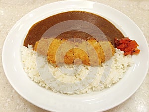 Japanese Curry with Pork Cutlet and Rice photo
