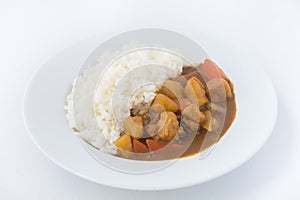 Japanese Curry with rice isolated