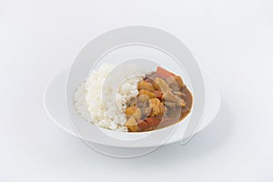 Japanese Curry with rice isolated photo