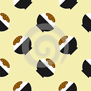 japanese curry seamless pattern. cartoon curry rice, japanese food seamless pattern on colorful background