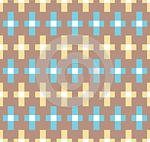 Japanese Cute Cross Shape Vector Seamless Pattern