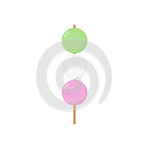 japanese dango flat design vector illustration. japan cuisine and street food