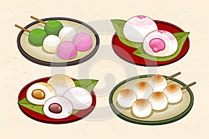 Japanese dango and mochi photo