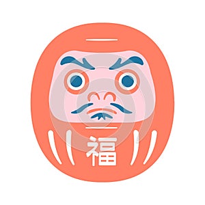 Japanese daruma doll vector illustration
