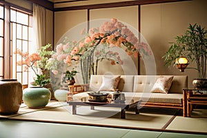 Japanese decor bedroom decoration window house background furniture luxurious modern