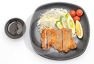 Japanese deep fried pork cutlet (tonkatsu set)