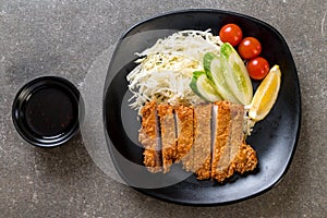 Japanese deep fried pork cutlet (tonkatsu set)