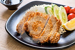 Japanese deep fried pork cutlet (tonkatsu set)