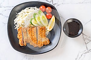 Japanese deep fried pork cutlet (tonkatsu set)