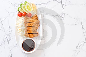 Japanese deep fried pork cutlet (tonkatsu set)