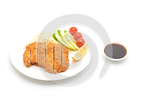 Japanese deep fried pork cutlet (tonkatsu set)