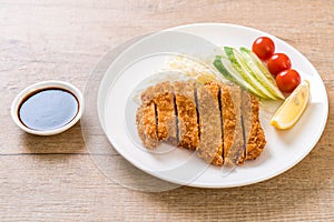 Japanese deep fried pork cutlet (tonkatsu set)