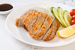 Japanese deep fried pork cutlet (tonkatsu set