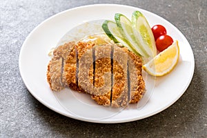 Japanese deep fried pork cutlet (tonkatsu set