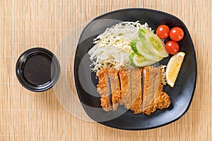 Japanese deep fried pork cutlet (tonkatsu set