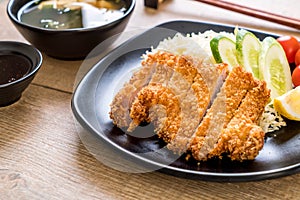 Japanese deep fried pork cutlet (tonkatsu set