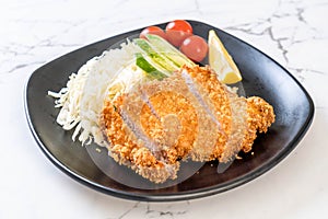 Japanese deep fried pork cutlet (tonkatsu set