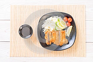 Japanese deep fried pork cutlet (tonkatsu set