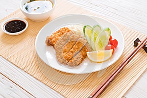 Japanese deep fried pork cutlet (tonkatsu set