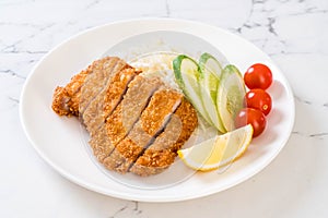 Japanese deep fried pork cutlet (tonkatsu set