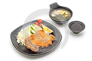 Japanese deep fried pork cutlet (tonkatsu set