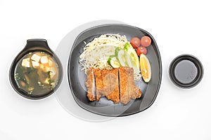 Japanese deep fried pork cutlet (tonkatsu set