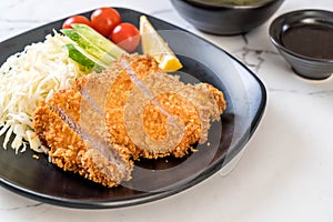 Japanese deep fried pork cutlet (tonkatsu set