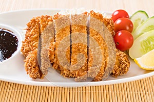 Japanese deep fried pork cutlet (tonkatsu set