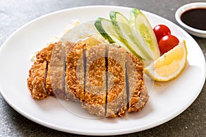 Japanese deep fried pork cutlet (tonkatsu set