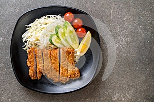 Japanese deep fried pork cutlet (tonkatsu set