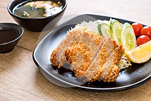 Japanese deep fried pork cutlet (tonkatsu set