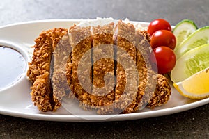 Japanese deep fried pork cutlet (tonkatsu set