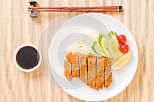 Japanese deep fried pork cutlet (tonkatsu set