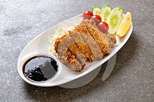 Japanese deep fried pork cutlet (tonkatsu set