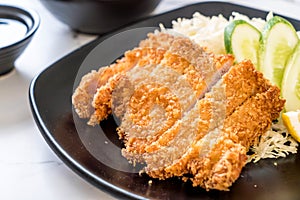 Japanese deep fried pork cutlet (tonkatsu set