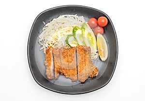 Japanese deep fried pork cutlet (tonkatsu set