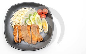 Japanese deep fried pork cutlet (tonkatsu set