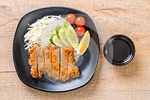 Japanese deep fried pork cutlet (tonkatsu set