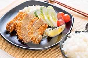 Japanese deep fried pork cutlet (tonkatsu set