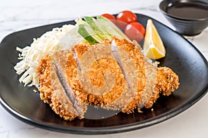 Japanese deep fried pork cutlet (tonkatsu set