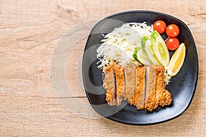 Japanese deep fried pork cutlet (tonkatsu set