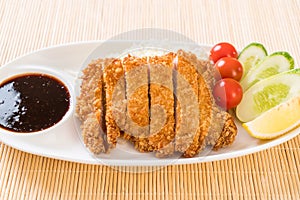 Japanese deep fried pork cutlet (tonkatsu set